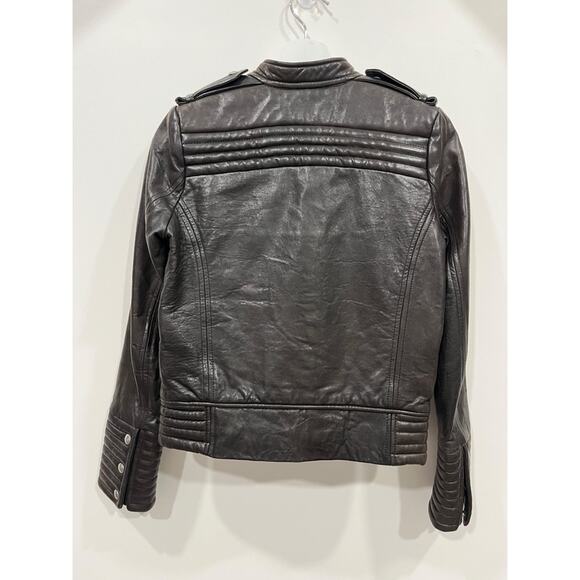 IRO Rojan Brown Biker Leather Jacket - Picture 2 of 16